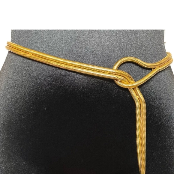 Christian Dior Vintage Gold Metal Tassel Belt Signed main image 12